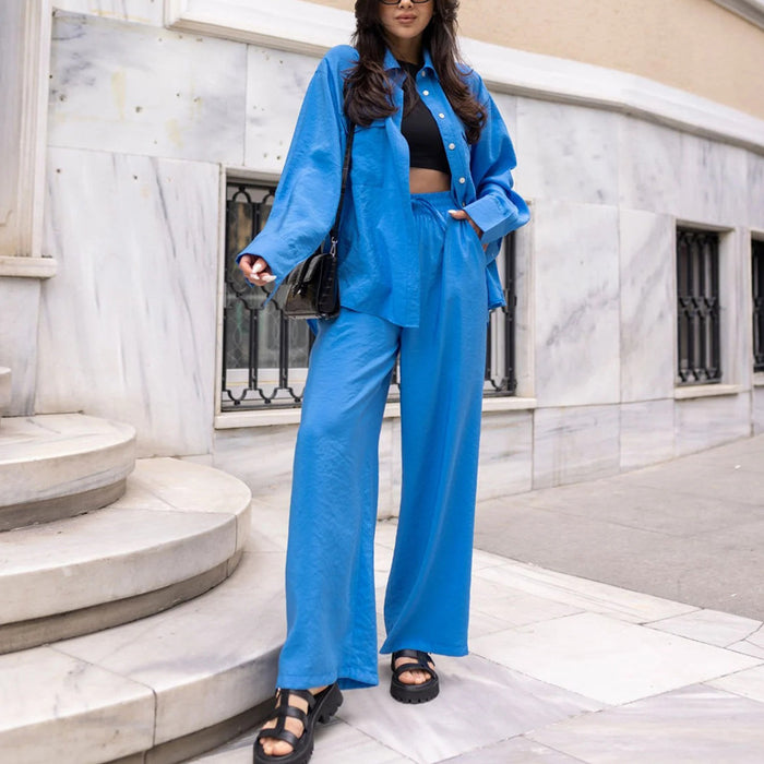 Casual Shirt & Pants Two Piece Set