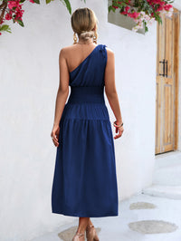 Summer Women Clothing Shoulder Smocking Dress