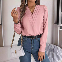 Stacked V-neck Blouse