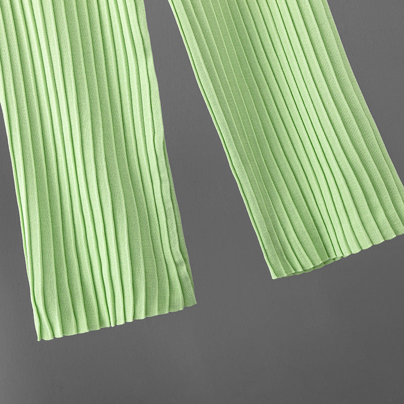 Plus-Size V-Neck Pullover &amp; Pleated Pants Set