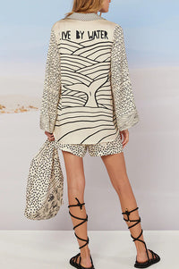 Printed Satin Shirt &amp; Pants Two-Piece Set