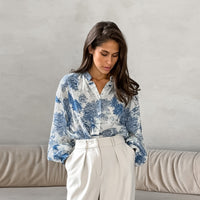 Autumn Stand Collar Long Sleeve Loose Shirt