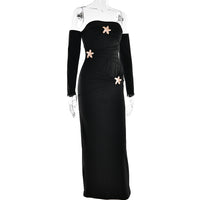 Pleated Long Sleeve Slim Fit Dress