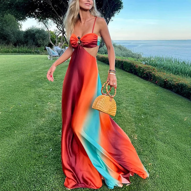 Gradient Island Sling Maxi Dress