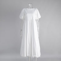Cotton Puff Sleeve Long Dress