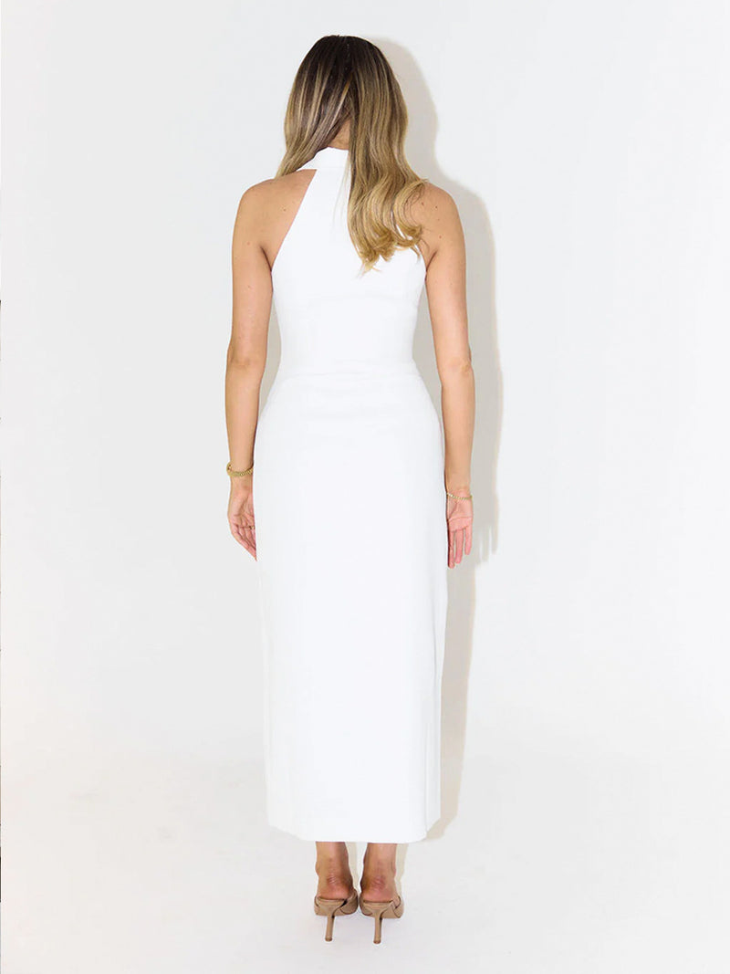 Polo Collar Slit Maxi Dress