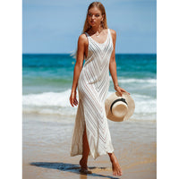 Backless Knitted Maxi Dress with Cover-Upd Dress