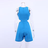 Cotton and Linen Halter Jumpsuit with Hollow Design