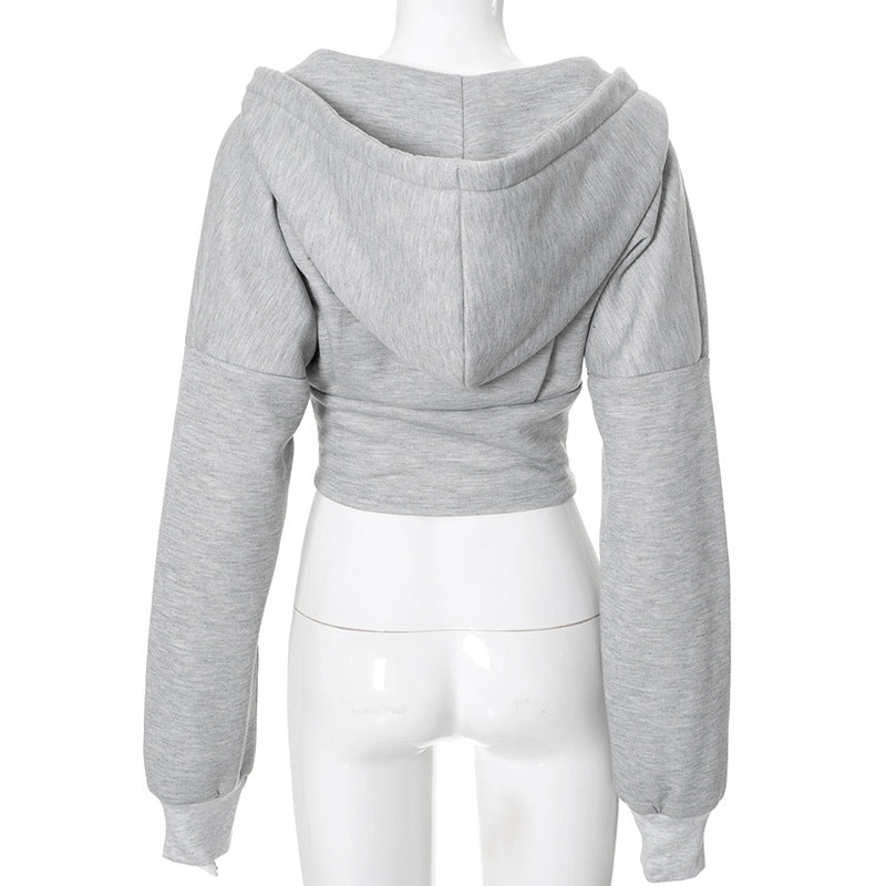 Cropped Hooded Cardigan Jacket