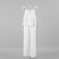 Cotton-Linen V-Neck Sleeveless Outfit sets