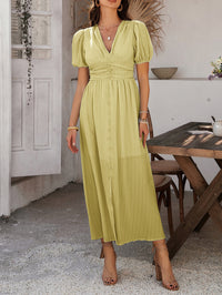 V-Neck High Waist Split Dress