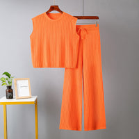 Loose-Fit Solid Color Two-Piece Set