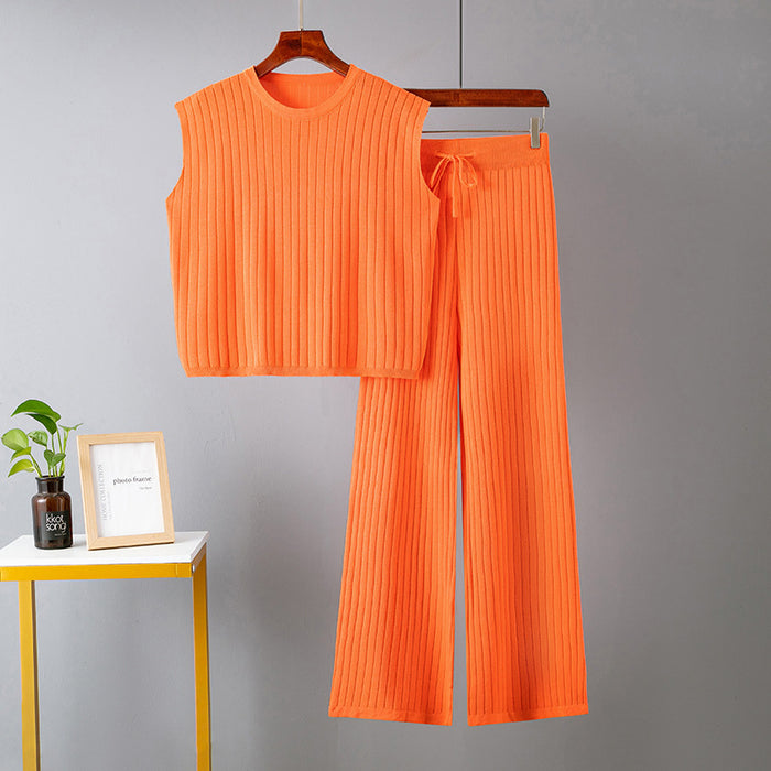 Loose-Fit Solid Color Two-Piece Set