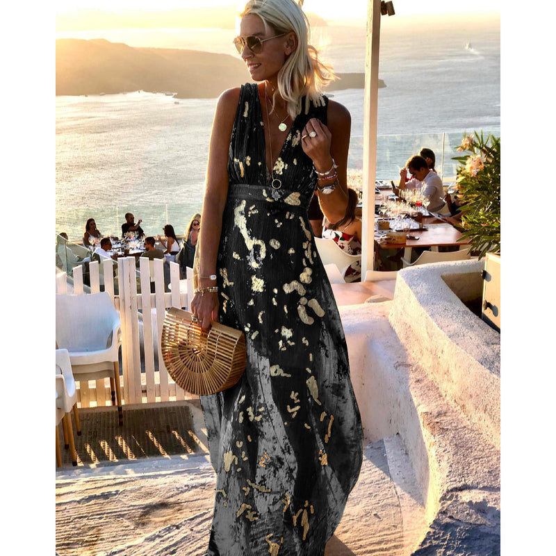 Elegant Halter V-Neck Summer Dress