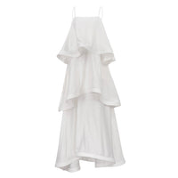 French Satin Drape Sleeveless Dress