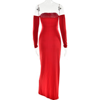 Pleated Long Sleeve Slim Fit Dress