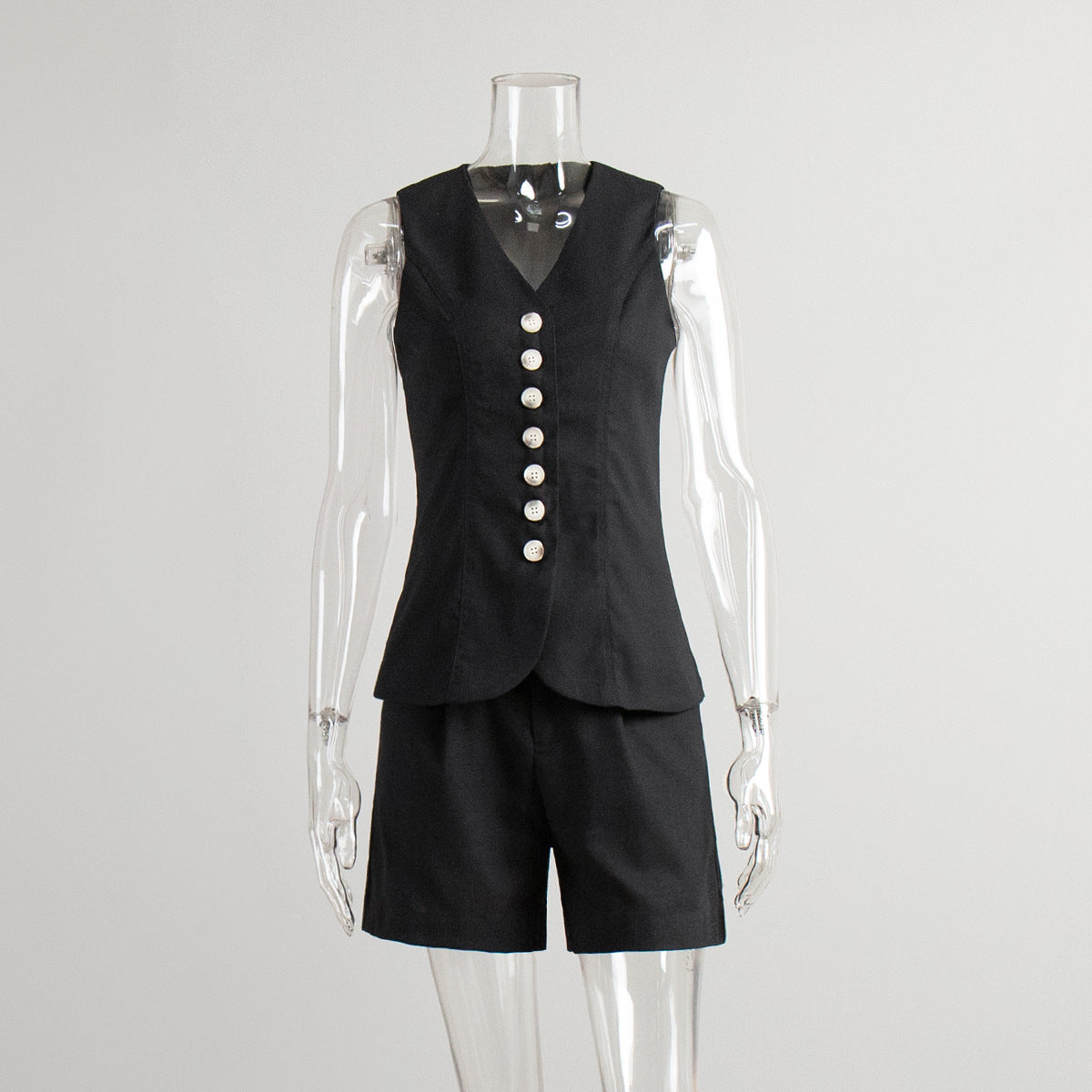 Cotton Linen Vest & Shorts Set