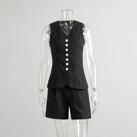 Cotton Linen Vest & Shorts Set