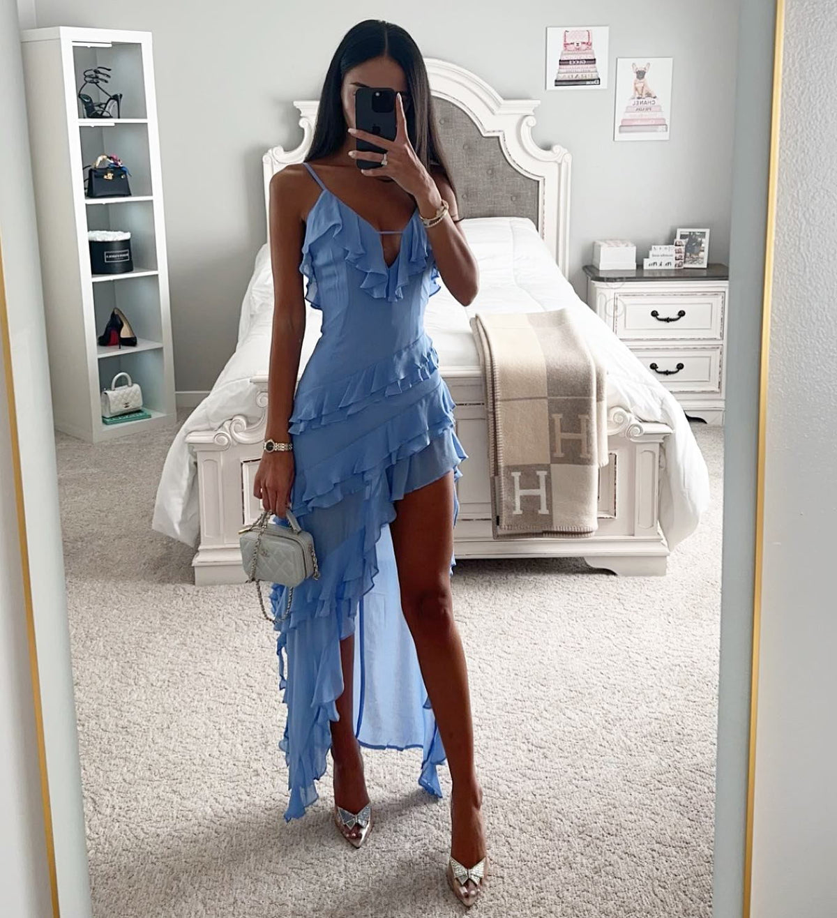 Sexy Sling Irregular Asymmetric Solid Color Dress