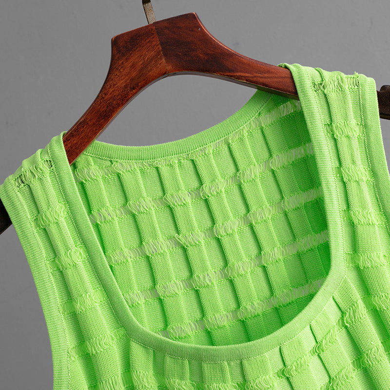 Knit Sleeveless Vest and skirt Set