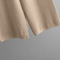 Sleeveless Striped Knit Top &amp; Wide-Leg Pants Two-Piece Set
