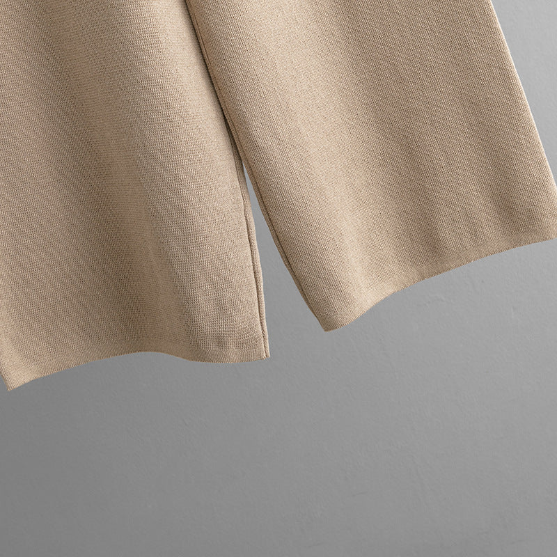 Sleeveless Striped Knit Top &amp; Wide-Leg Pants Two-Piece Set