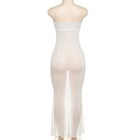 Off-Shoulder Cutout Slim Fit Long Dress