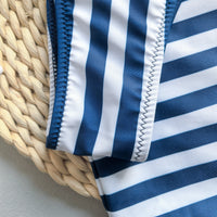 Striped Three-Piece Bikini Set
