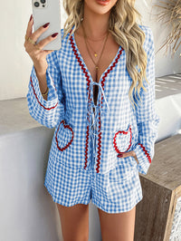 Spring Summer Casual Vacation Lace Printed Set