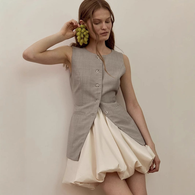 Spring Summer Satin Pleated Bud Skirt