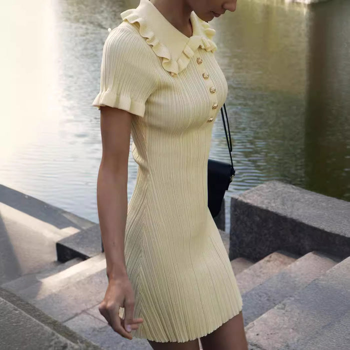 Ruffled Classic Summer Retro French Dress