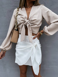 Casual Lace-Up Mini Skirt