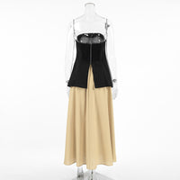 Spring Summer Contrast Color Popular Sleeveless Two-Piece Set