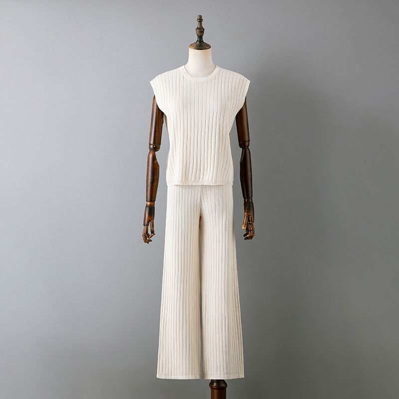 Loose-Fit Solid Color Two-Piece Set