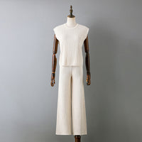 Loose-Fit Solid Color Two-Piece Set