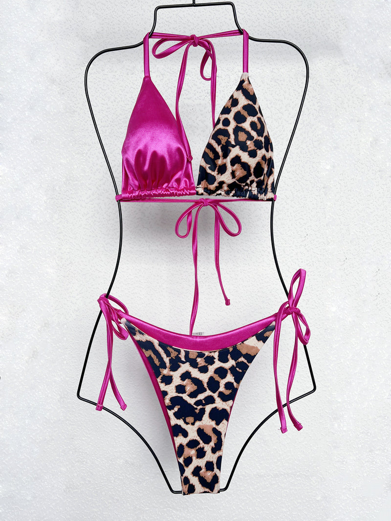 Color-Matching Strap Bikini Set