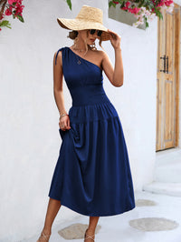 Summer Women Clothing Shoulder Smocking Dress