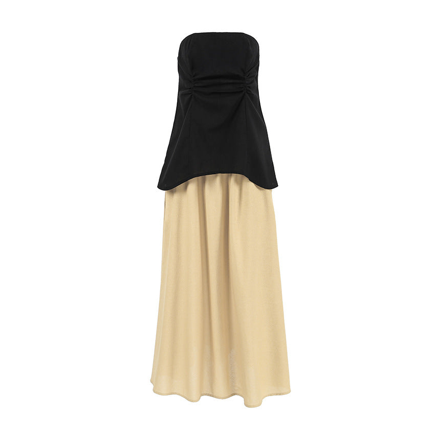 Spring Summer Contrast Color Popular Sleeveless Two-Piece Set