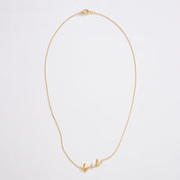 Gold Dipped Bride Script Necklace
