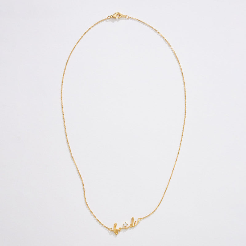 Gold Dipped Bride Script Necklace