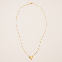Gold Dainty Bow Pendant Necklace
