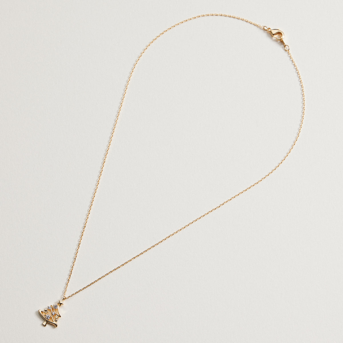 18K Gold Dipped CZ Christmas Tree Necklace | Holiday Charm Pendant