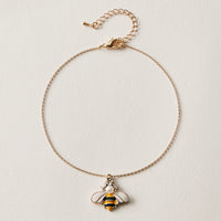 Bee Charm Anklet | Pearl Accent Dainty Jewelry