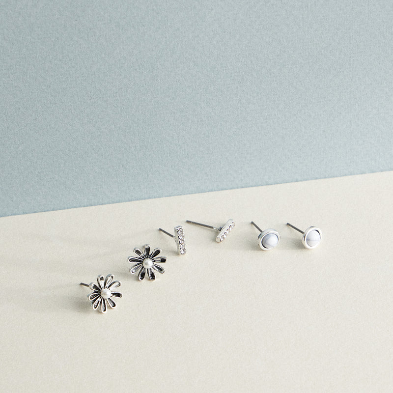 Western Style Post Earrings, Set of 3