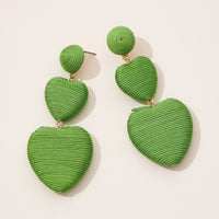 Handmade Thread Wrap Double Heart Earrings for Special Day like Valentine's