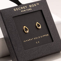 Tear Drop CZ Stud Earrings