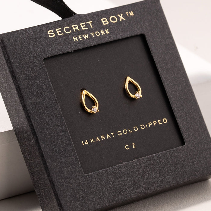 Tear Drop CZ Stud Earrings
