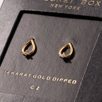 Tear Drop CZ Stud Earrings