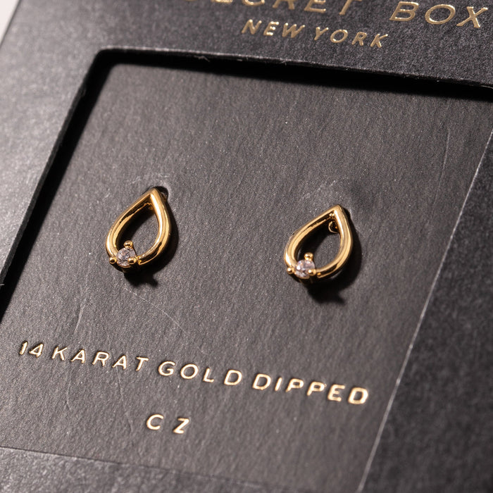 Tear Drop CZ Stud Earrings