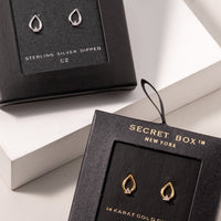 Tear Drop CZ Stud Earrings